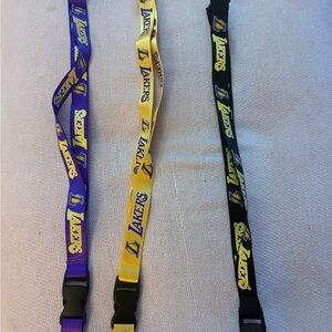 Lakers Lanyards Set in Purple, Yellow, and Black